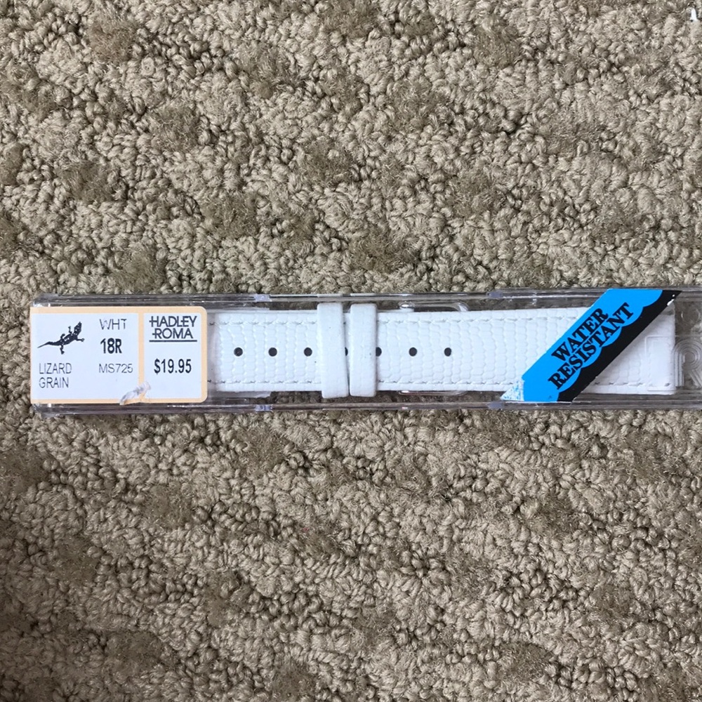 New Lizard Grain White Watch Band